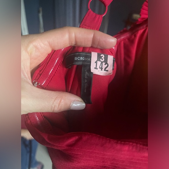 Red one shoulder BCBG Maxi Dress - Picture 5 of 6